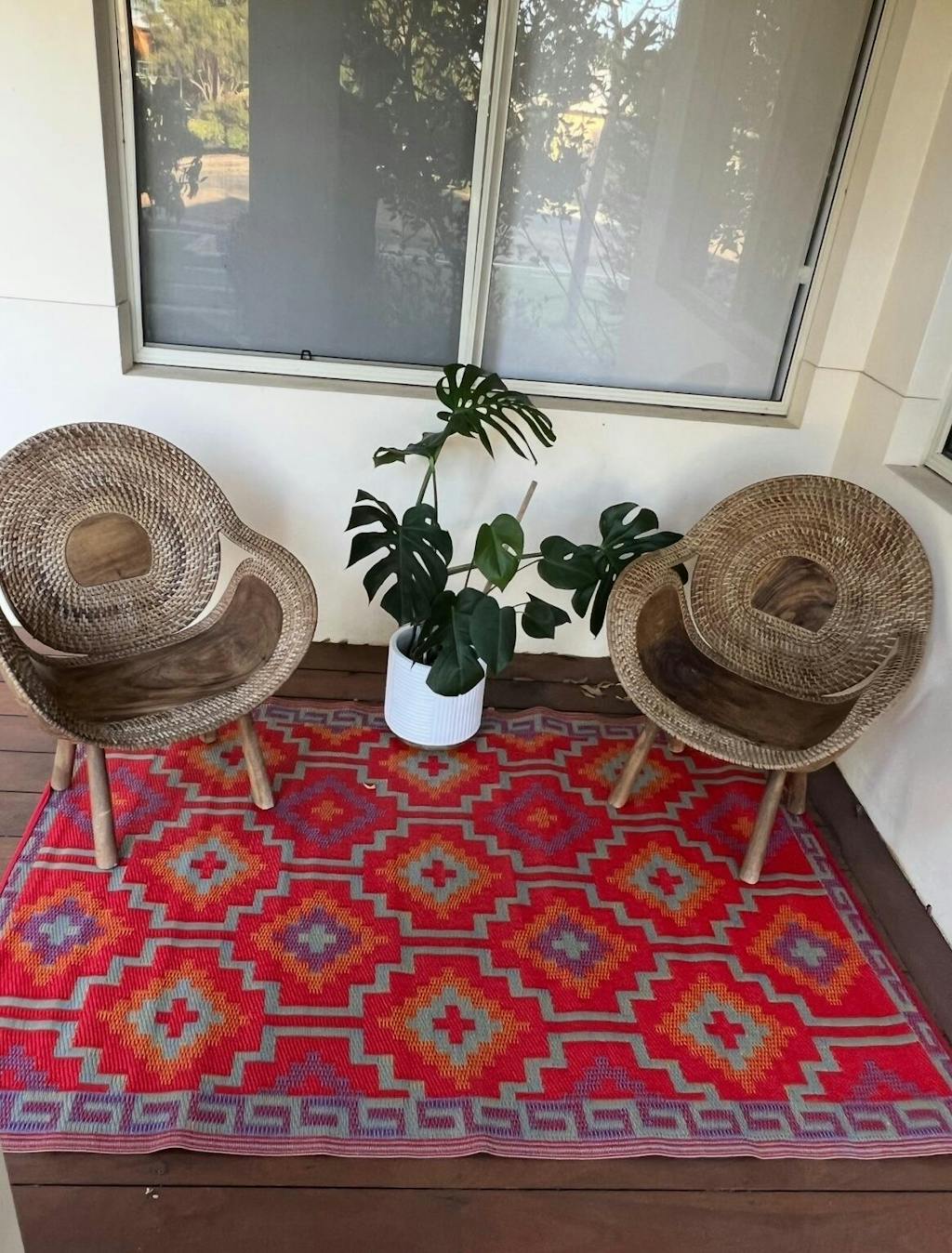 Outdoor Rug Recycled Plastic  - Lhasa Orange and Violet