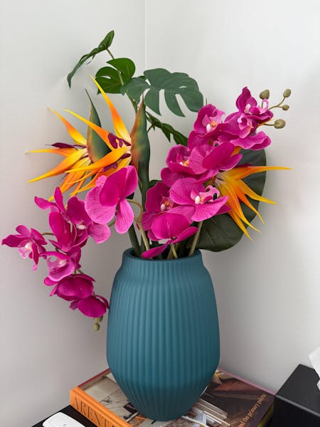 Taza Vase Peacock Blue Green 28cm Set of 2