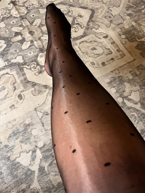 Sexy 5D Aurora Polka Dot Bow Decoration Hollow-out See-through Skin-friendly Open Crotch Pantyhose