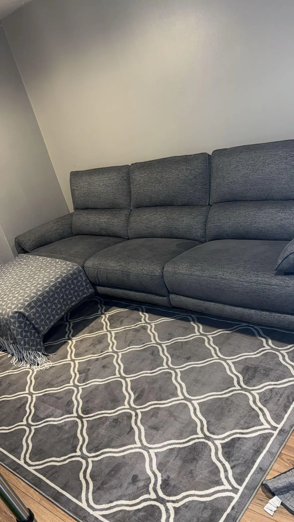 Iconic LHF Grey Motorised Recliner Corner Sofa
