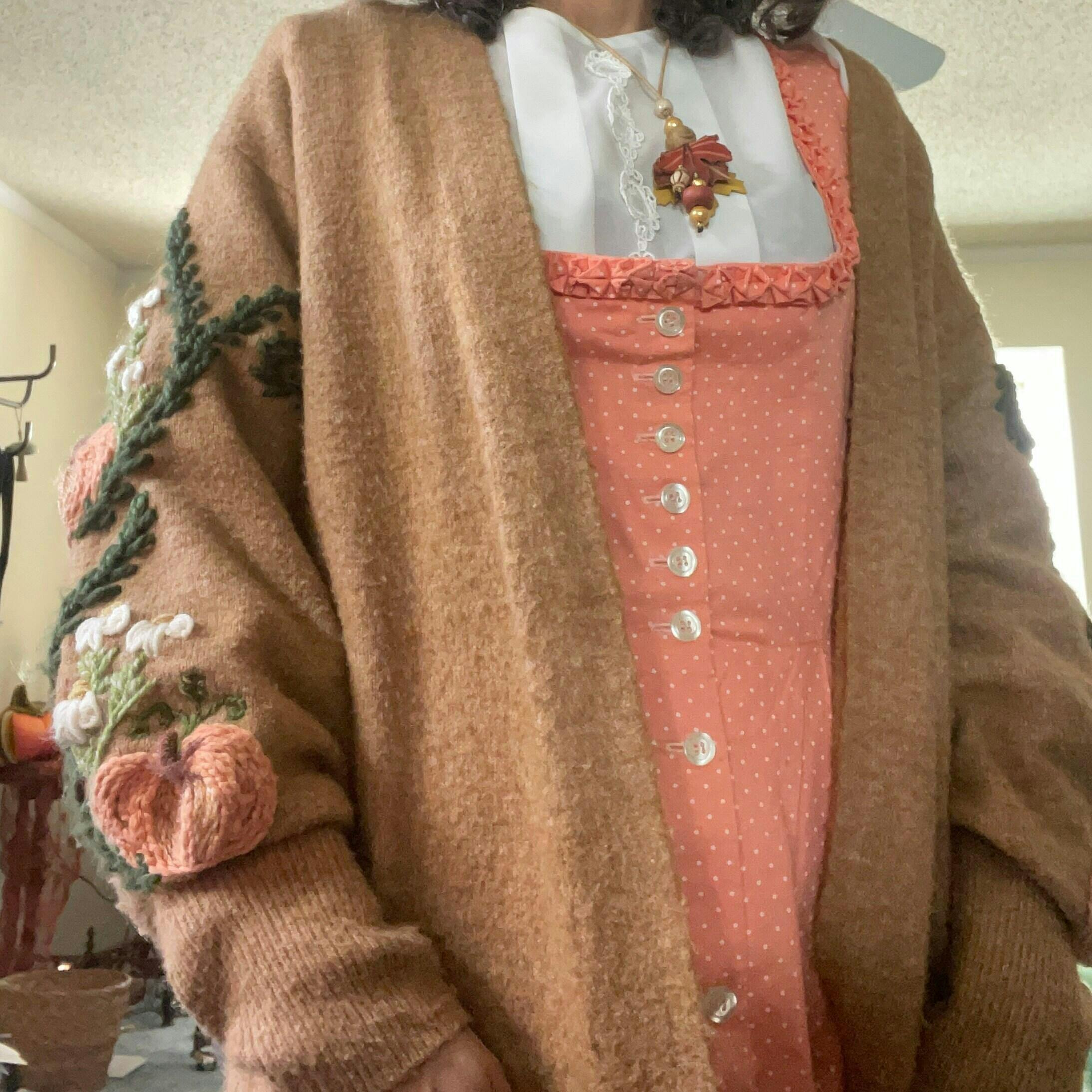 XL 80s Ecuadorian Geometric Chunky Knit Sweater – Flying