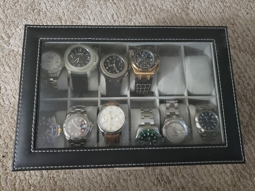 12 Slots Watch Storage Box with additional Drawer for Storage Folk