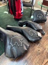 Black on Black Maple Leaf - Center Shaft Mallet Putter Head Cover