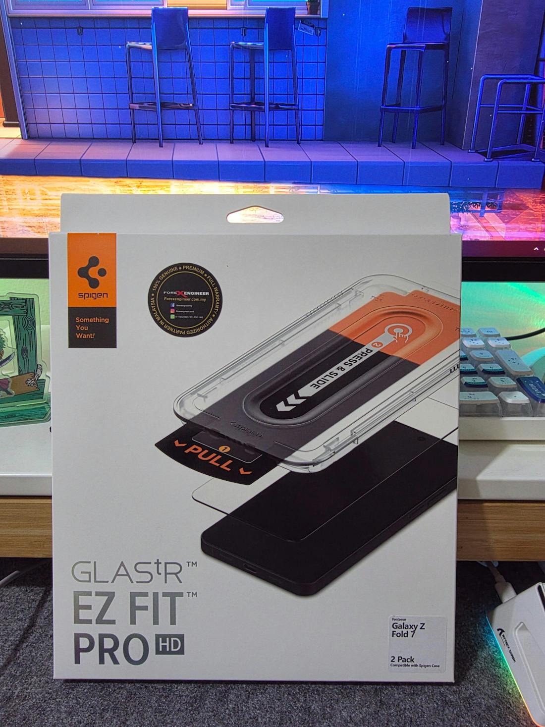 [2 Pack] Spigen Tempered Glass Glas.tR EZ Fit Pro HD for Samsung Galaxy Z Fold 7