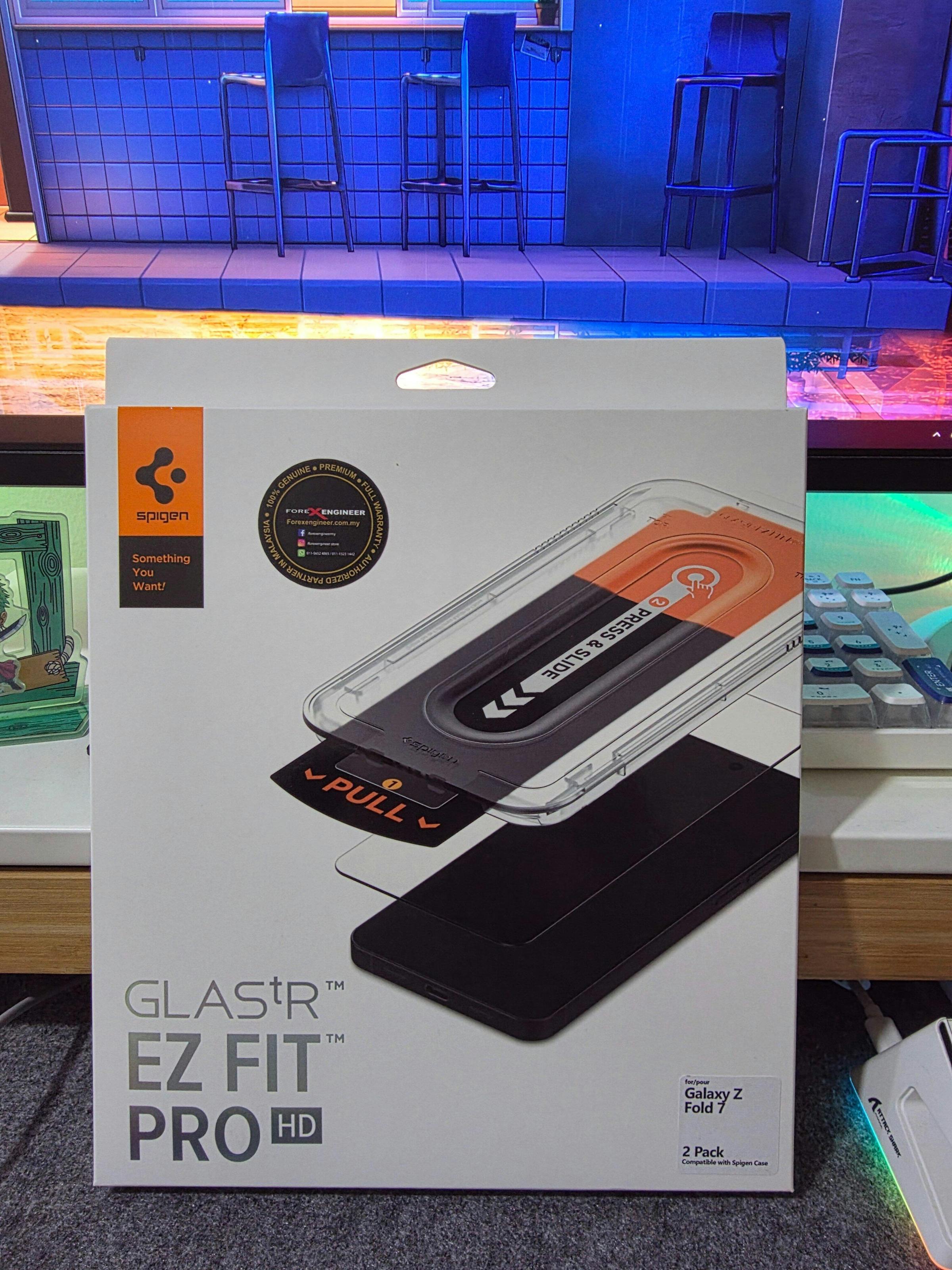 [2 Pack] Spigen Tempered Glass Glas.tR EZ Fit Pro HD for Samsung Galaxy Z Fold 7