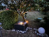 Table d'eau ronde avec fontaine et LED en acier Corten - L'Atlantide