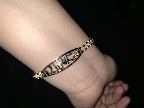 10k Solid Gold Tri-Color Virrgin Mary Flower Brracelet 7.2 inch Virrgen Guadalupe
