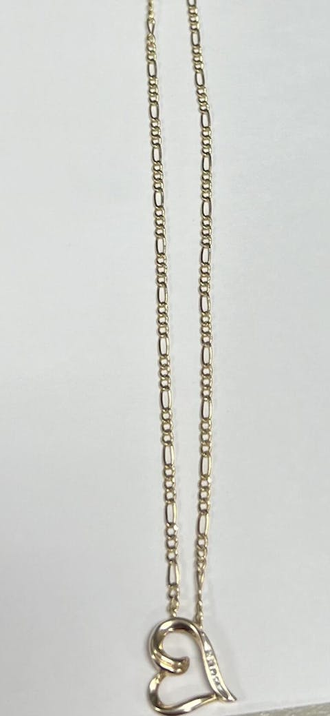 10k Solid Gold Figaro Chain 16-18 inch 1.5mm VERY THIN (Semi-Hollow Style)