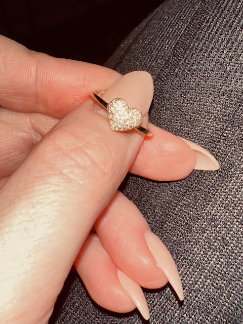 10k Solid Gold Yellow Gold Heart CZ Ring (FC 64)