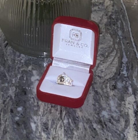 10k Solid Gold Yellow Crown CZ Mis 15 Años Ring