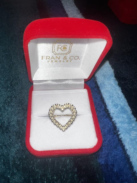 10k Solid Gold Yellow Classic "Rolex" Style Heart Ring (MED, LG)