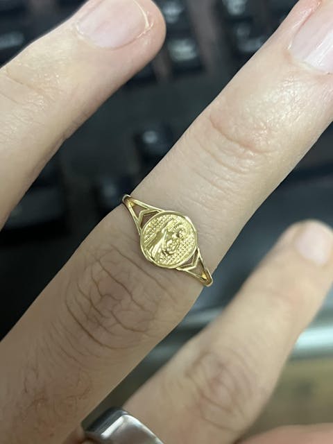 10k Solid Gold Yellow Classic Saan Judas Signet Ring (FC 140)