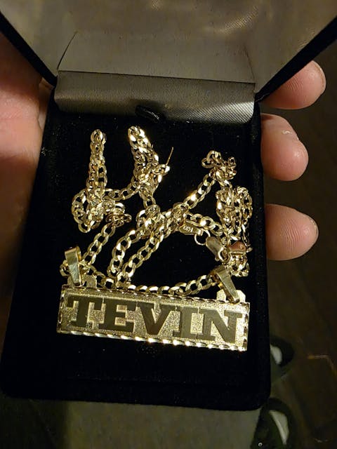 14k Solid Gold Yellow Custom Nameplate Pendant Necklace with Chain Options(N31)
