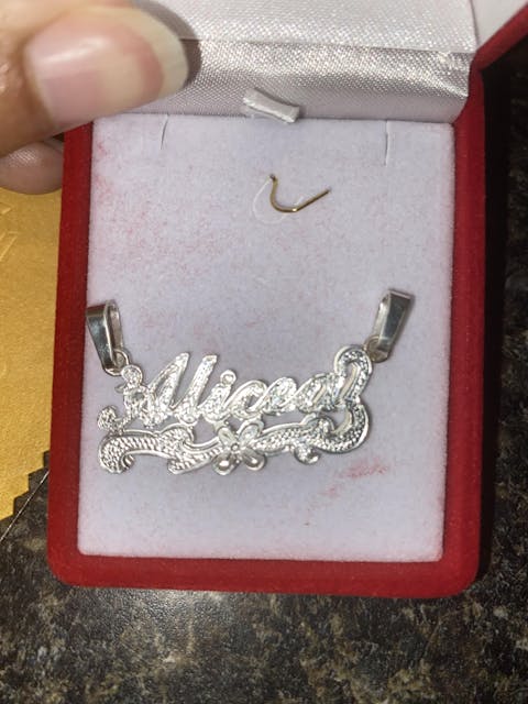 .925 Silver Custom 3D Double Name Illusion Nameplate Pendant Necklace with Chain Options