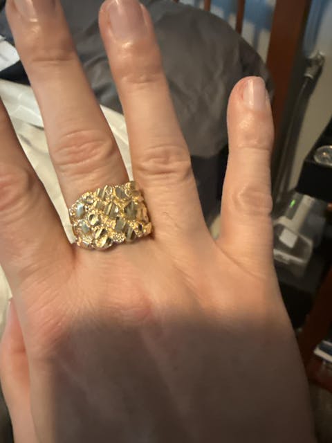 14k Solid Gold Yellow Classic Nugget Ring (XXL)