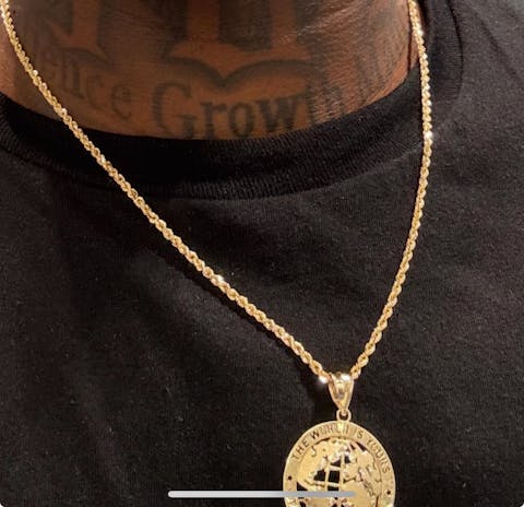 10k Solid Gold "THE WORLD IS YOURS" GLOBE WORLD Pendant Necklace (SM, MED)