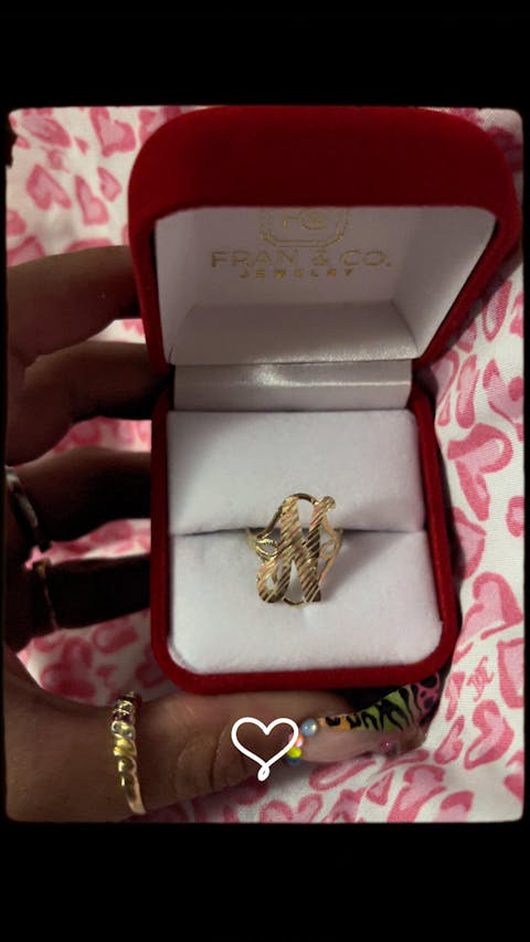 10k Solid Gold Yellow Cursive CUSTOMIZED Initial Ring (MED)