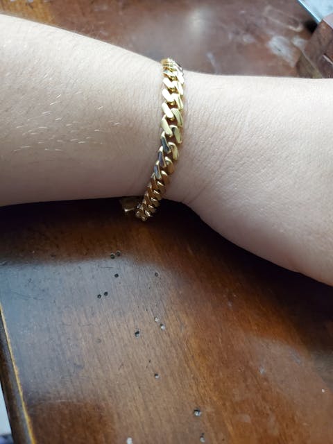 10k Solid Gold Yellow Monaco Miami Cuban Link Brracelet 7-8 inch 6.2mm Width