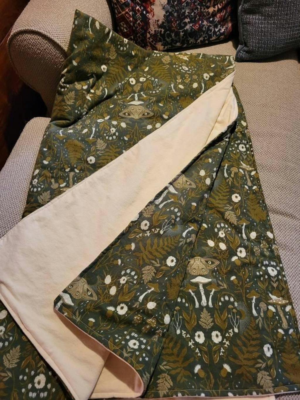 Cotton Flannel Fabric | Mushrooms and Moths