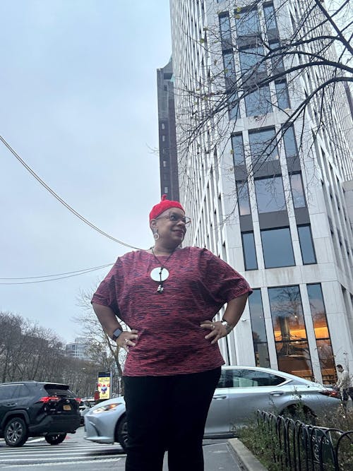 Bark Sweater Knit in Blue & Red