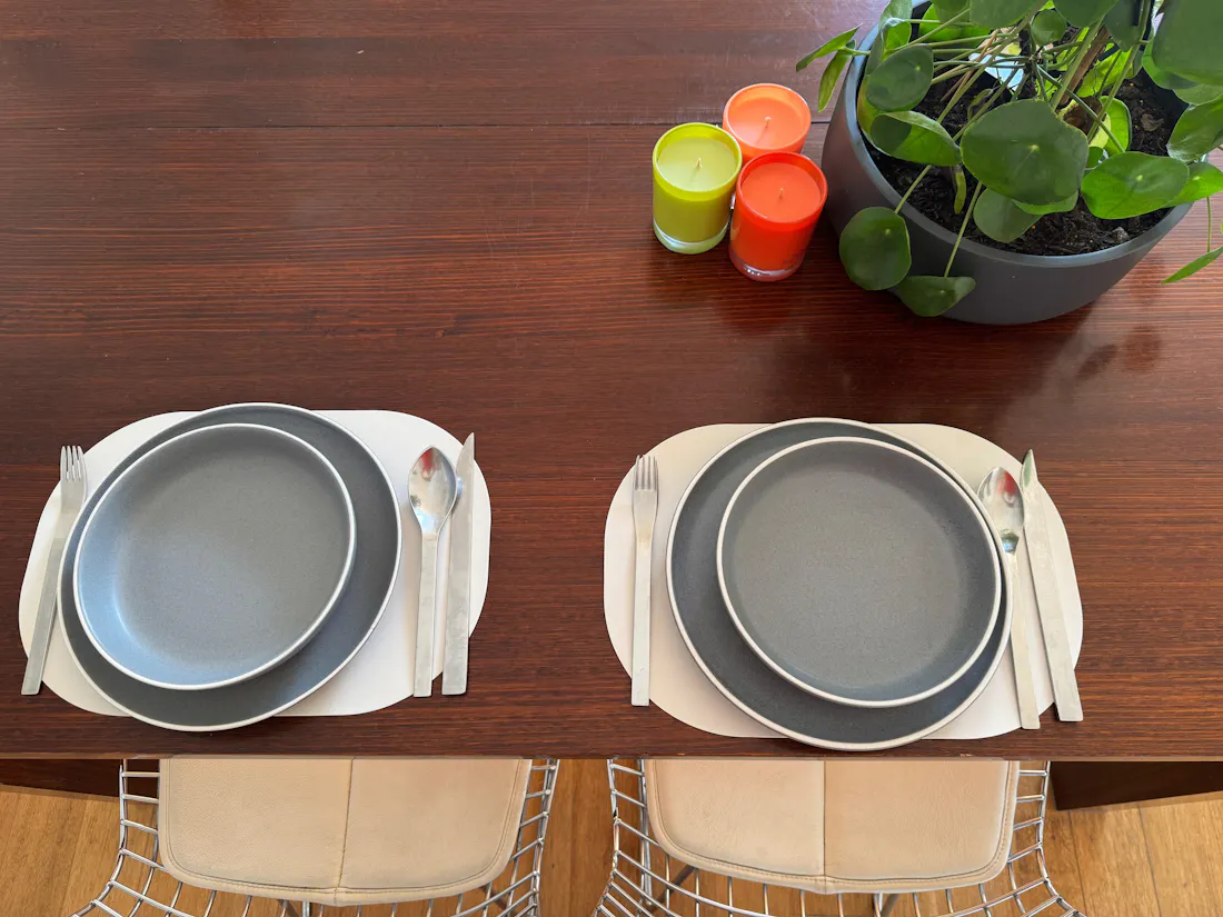 Lorient oval placemats styled on a customer's dining table