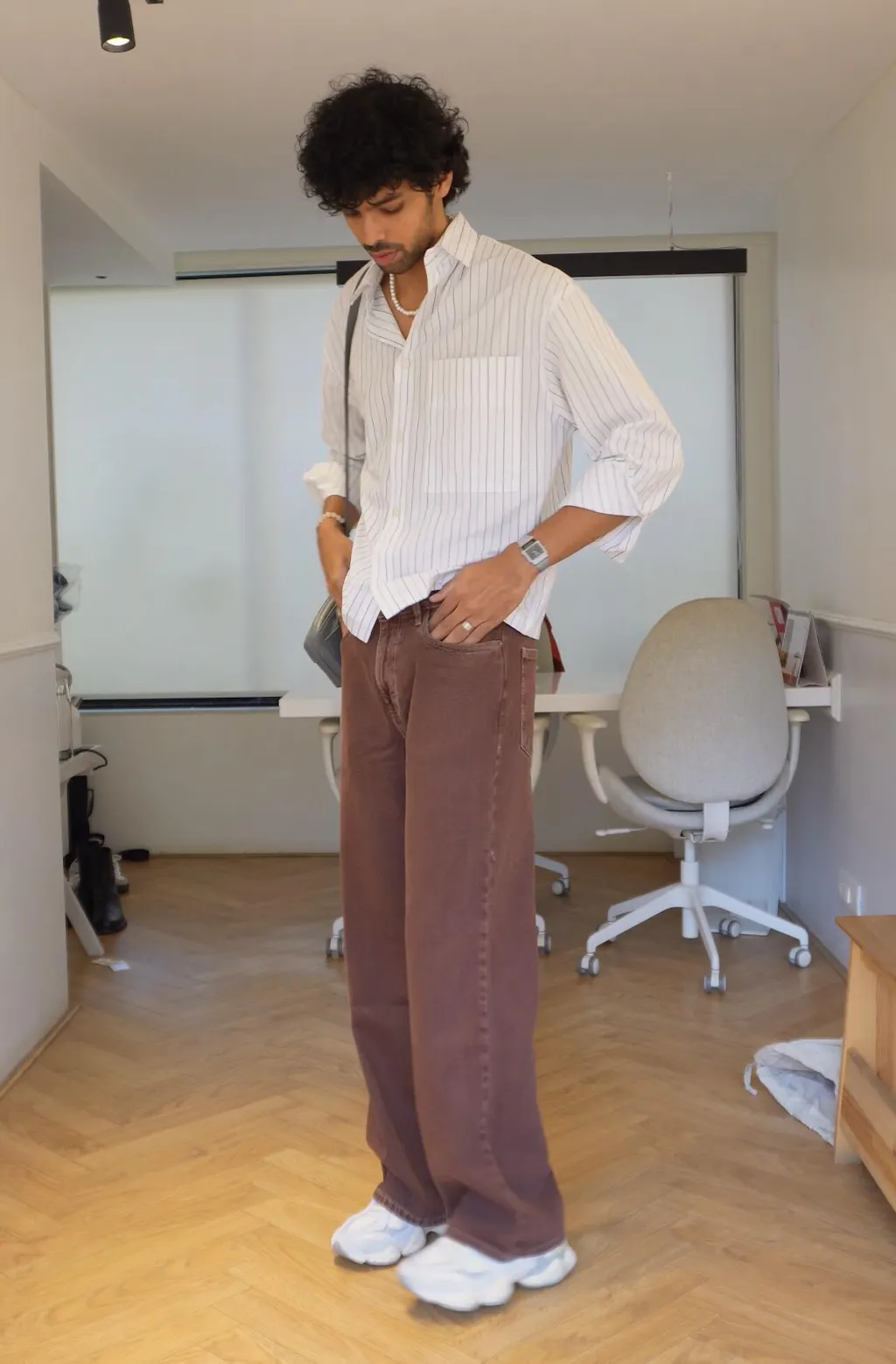 Men's Brown Relaxed Fit Trouser