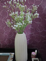 Premium Ceramic Vases Set, Pack of 3, Modern Off White Ribbed Donut Milkjar Design