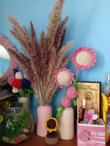 Vintage Ceramic Flower Vases, Pack of 2, Multi Colour Home Decor Set