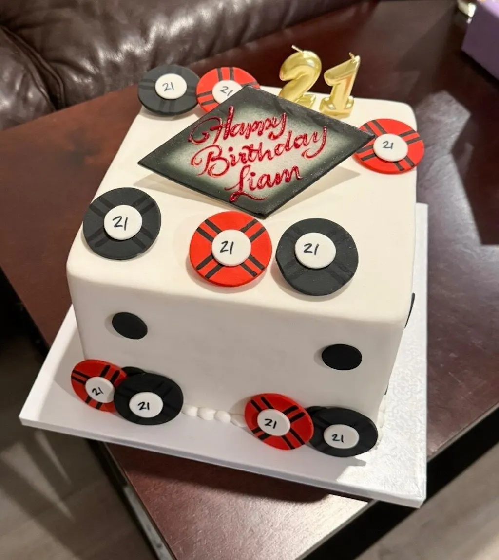 Dice and Chips Vegas Birthday Cake