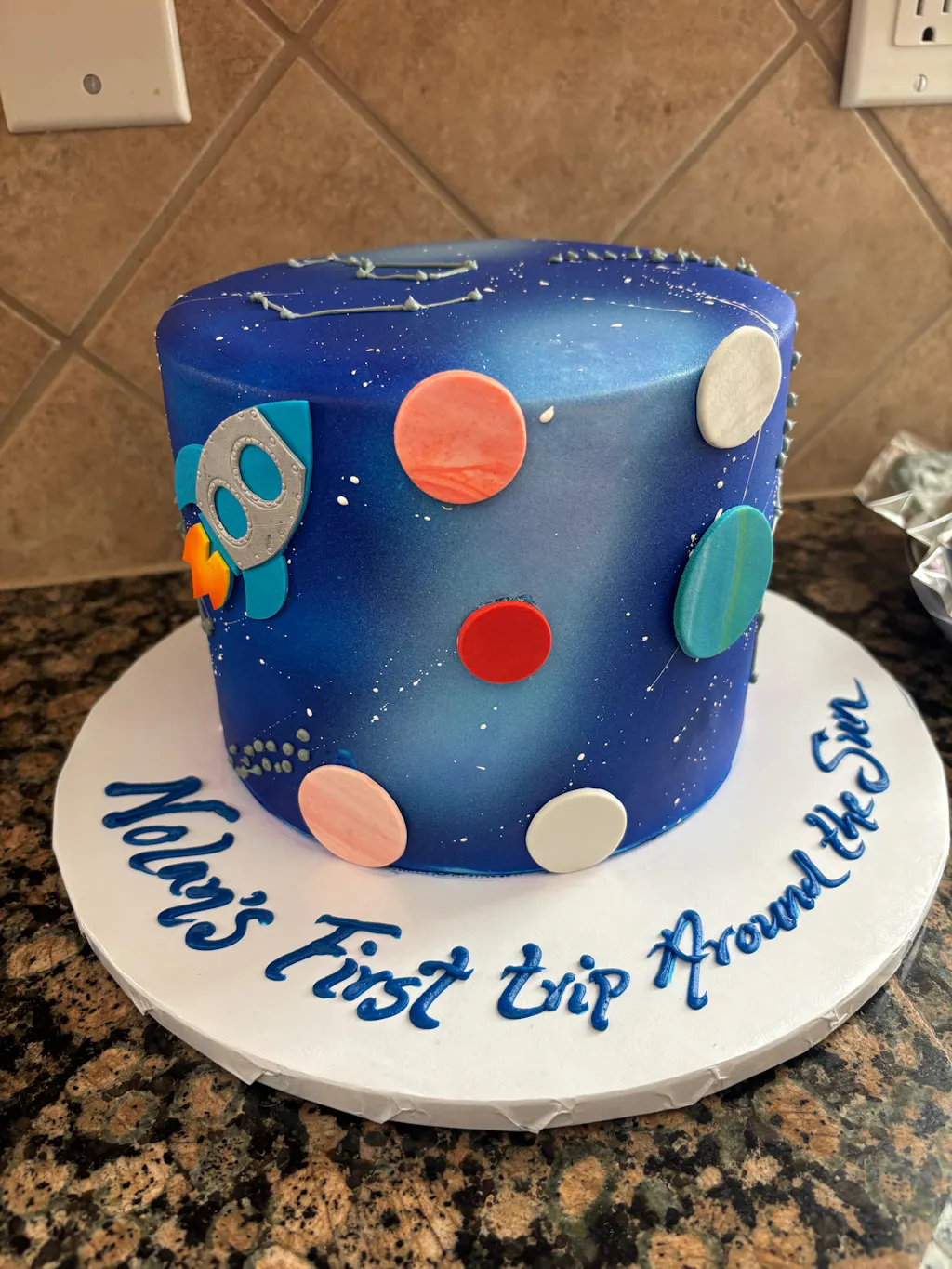 To the Moon and Back Birthday Cake