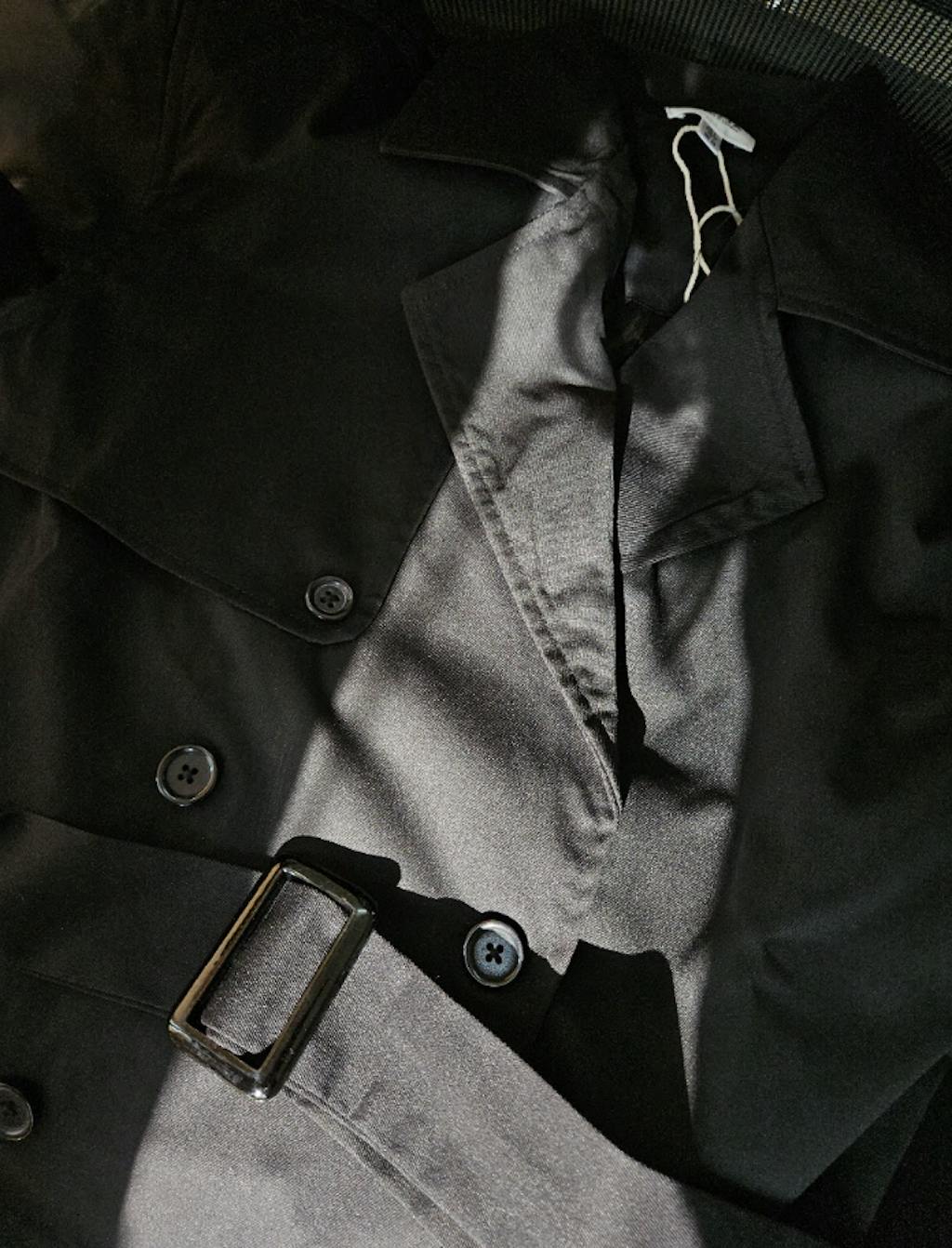 Black  Premium Lightweight Trench Jacket with tie-belt