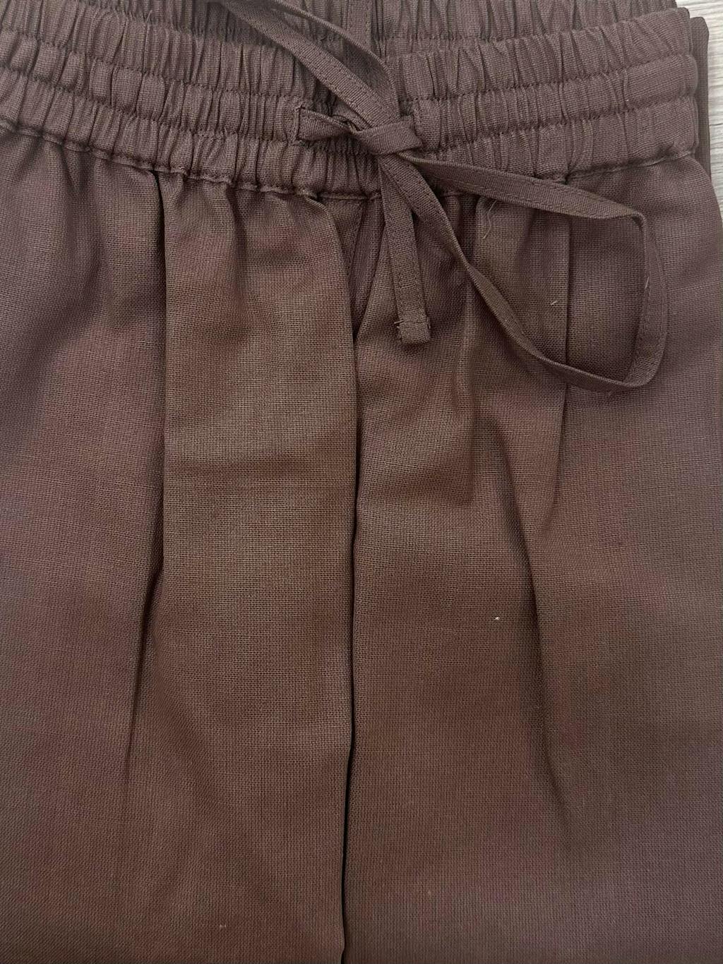 Mocha Brown Drawstring Trousers