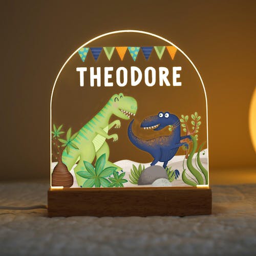 Personalised LED Dinosaur Night Light
