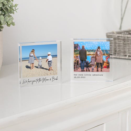 Personalised Square Clear Acrylic Photo Block
