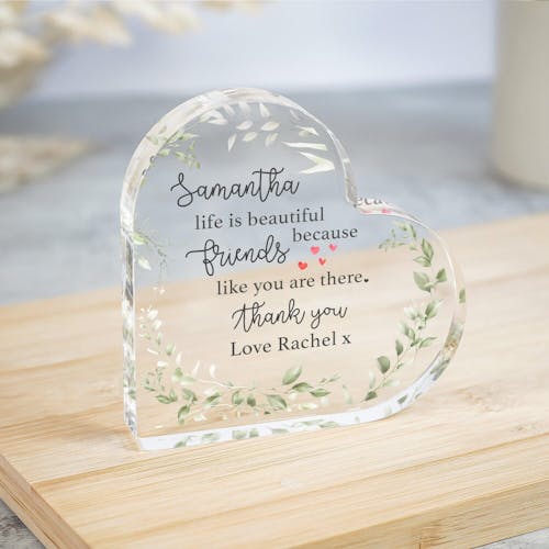 Personalised Friend Thank You Gift Plaque