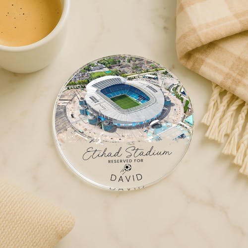 Personalised Man City Football Etihad Stadium Coaster