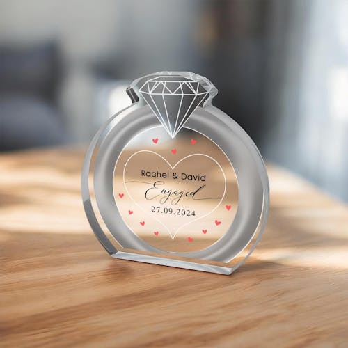 Personalised Engagement Ring Block Gift