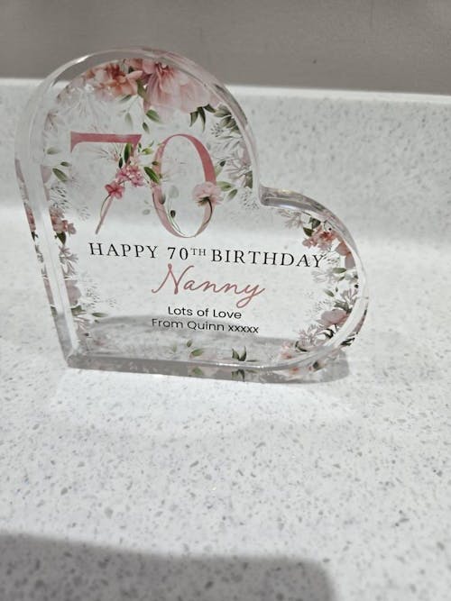 Personalised Freestanding 70th Birthday Gift Plaque