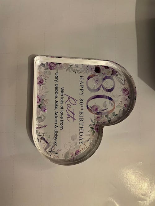 Personalised Purple Floral Happy 80th Birthday Gift Plaque