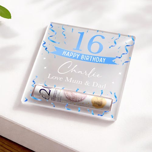 Personalised 16th Birthday Money Cash Holder Gift for Him Son Nephew