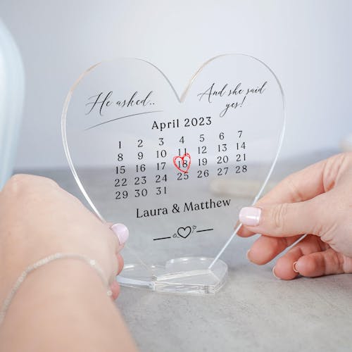 Personalised Engagement Special Date Heart Plaque