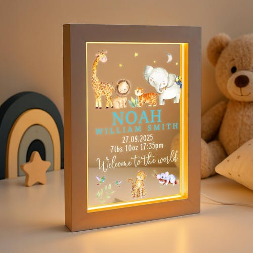Personalised LED New Baby Welcome to the World Night Light