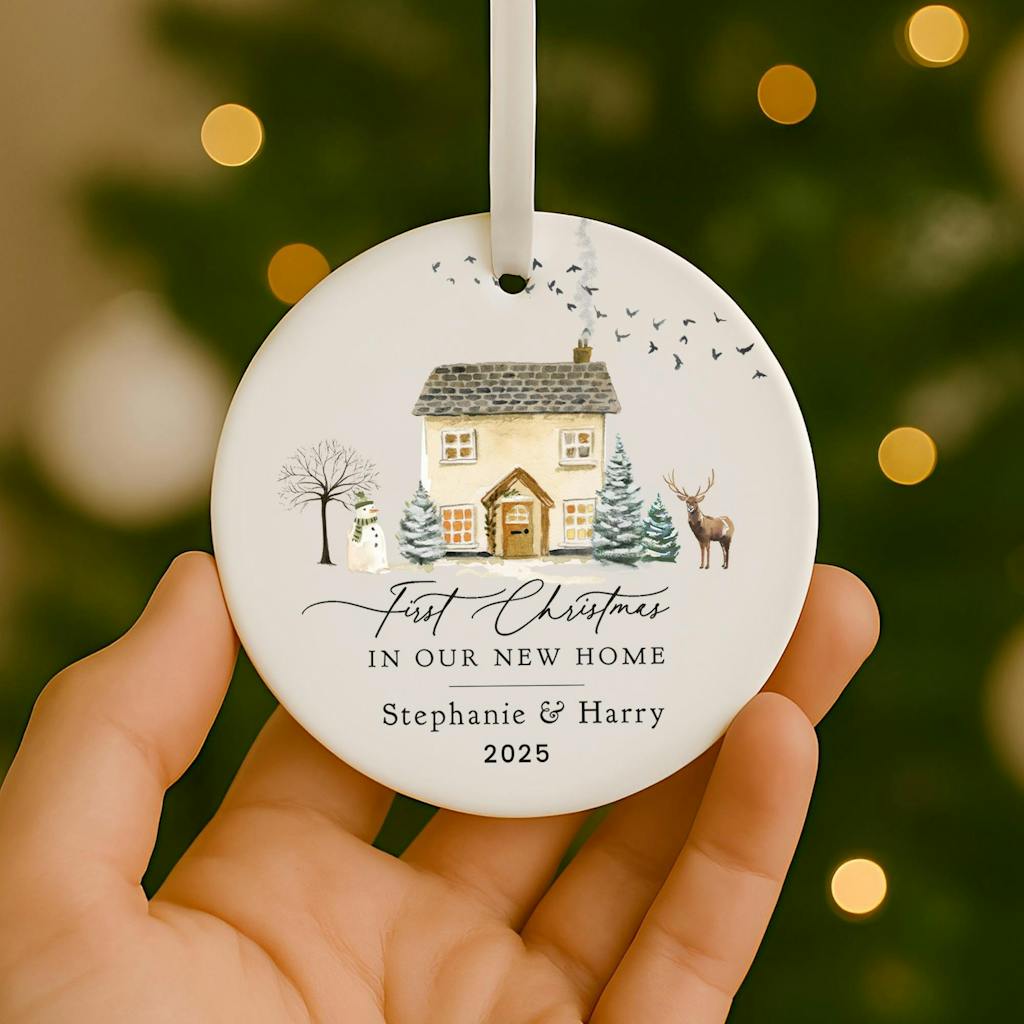 Personalised New First Home Christmas Decoration Ornament Bauble