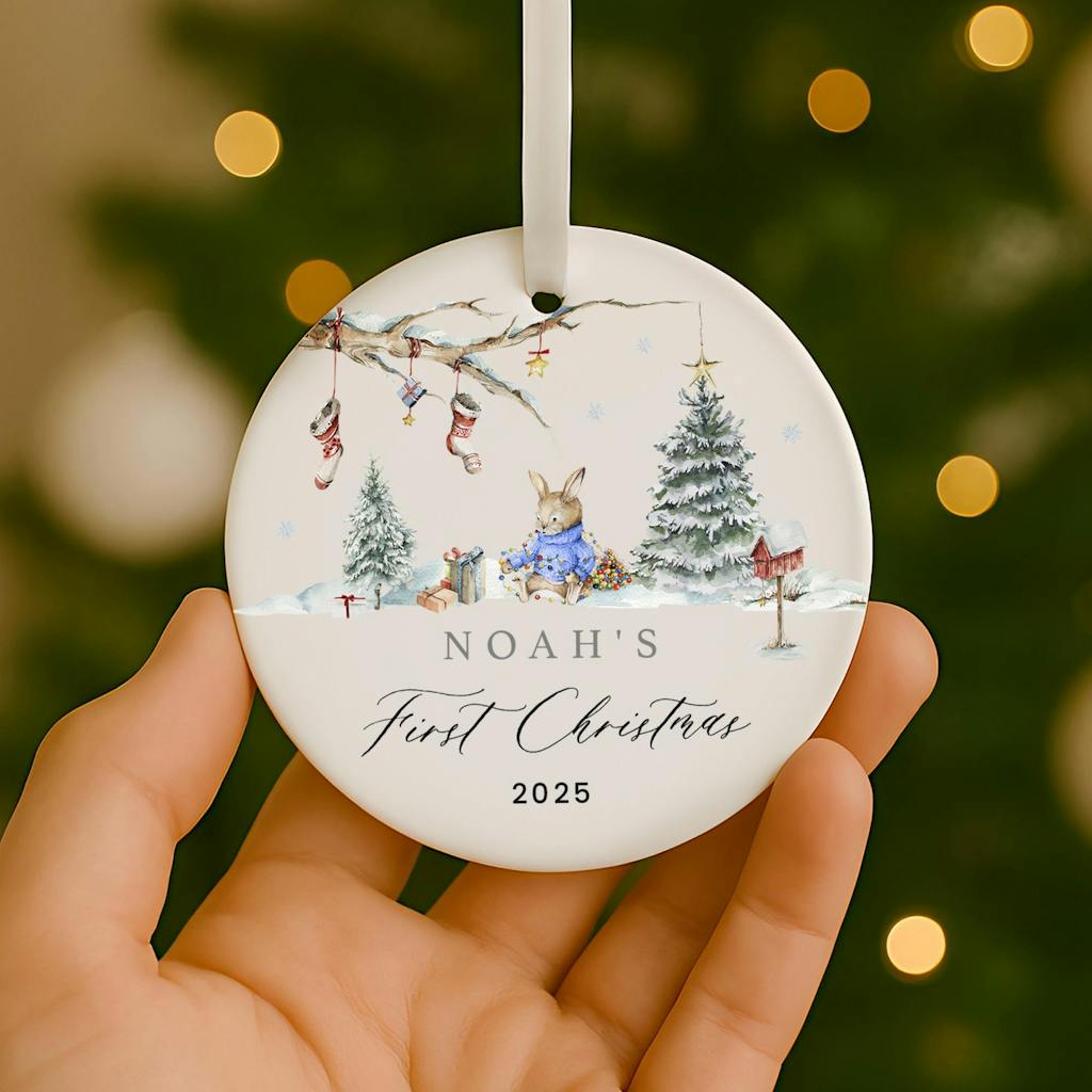 Personalised Baby's First Christmas Ornament Decoration Bauble