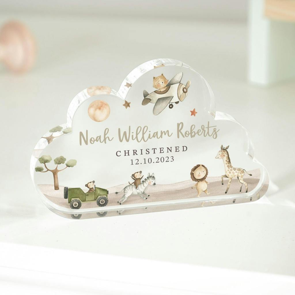 Personalised Cloud Baby Christening Gift