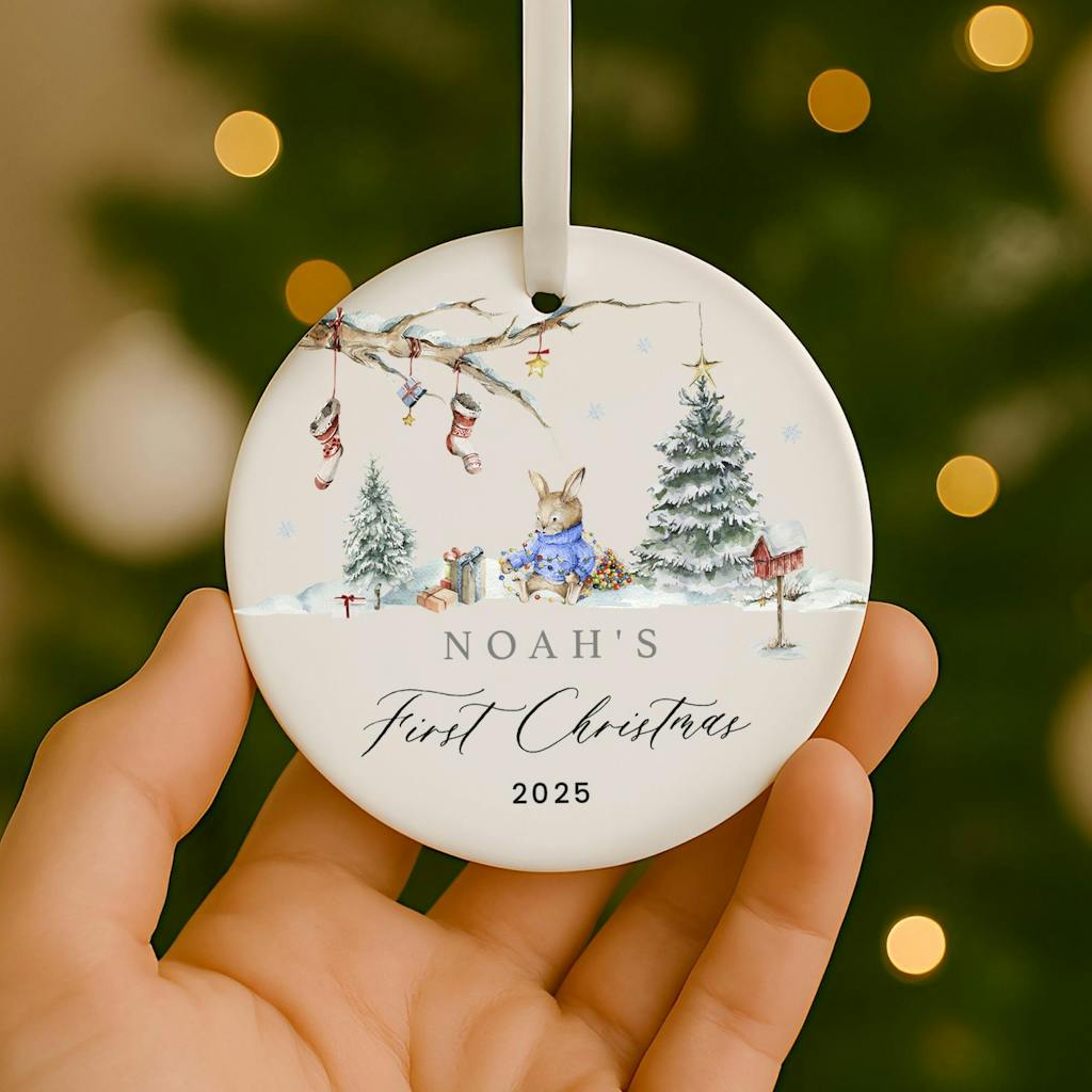 Personalised Baby's First Christmas Ornament Decoration Bauble