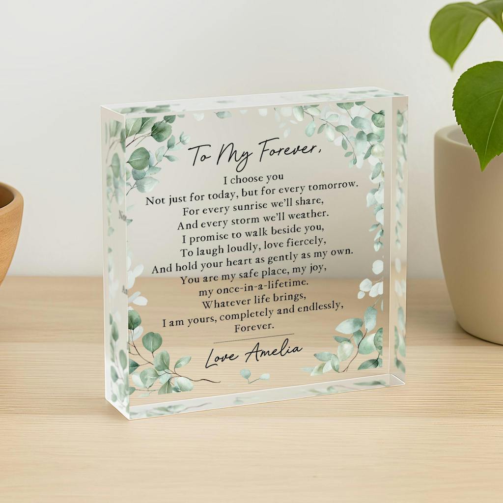 Personalised Wedding Poem Love Letter Keepsake Plaque for Bride Groom