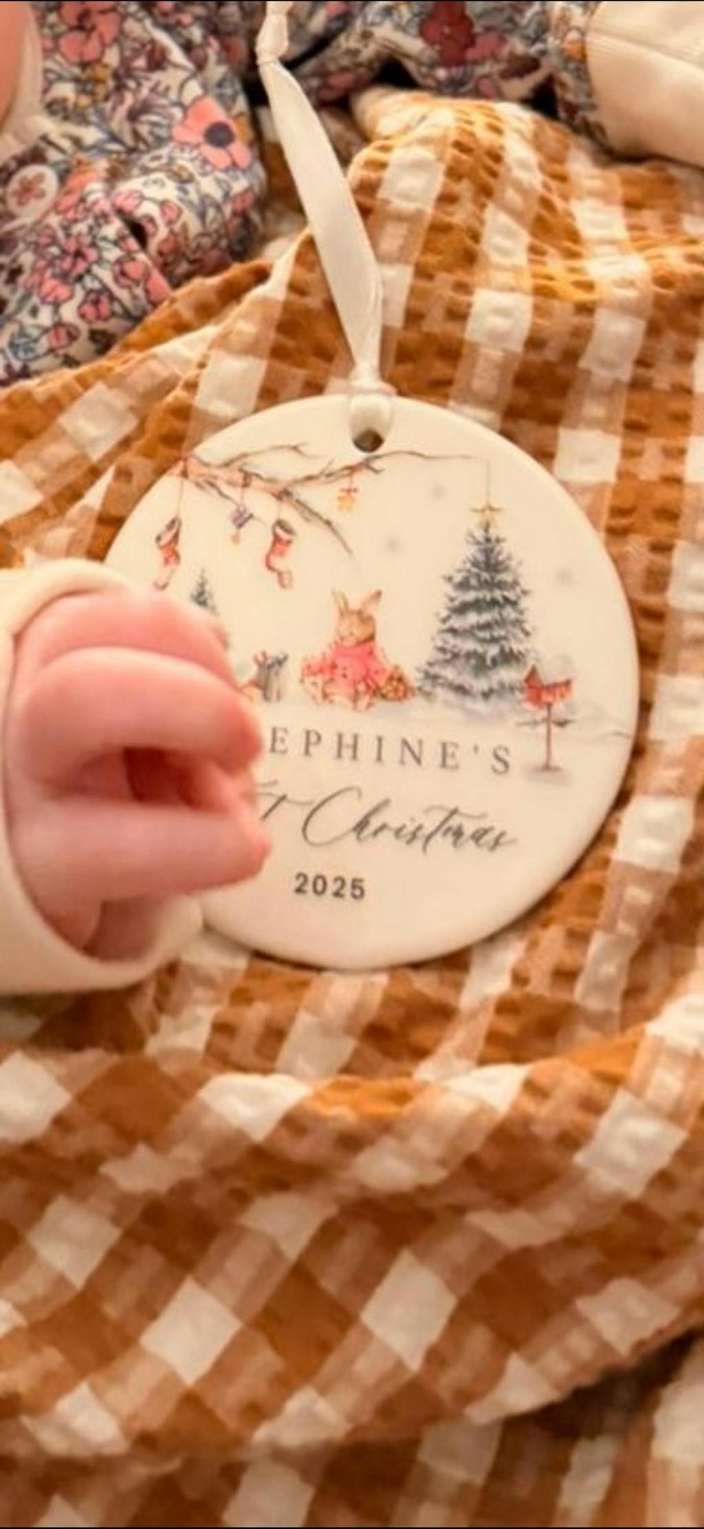 Personalised Baby's First Christmas Ornament Decoration Bauble