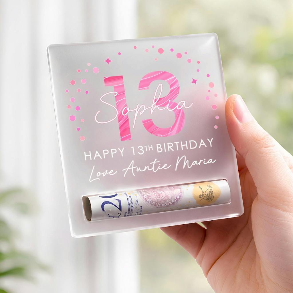 Personalised 13th Birthday Money Cash Holder Gift for Her Daughter Neice