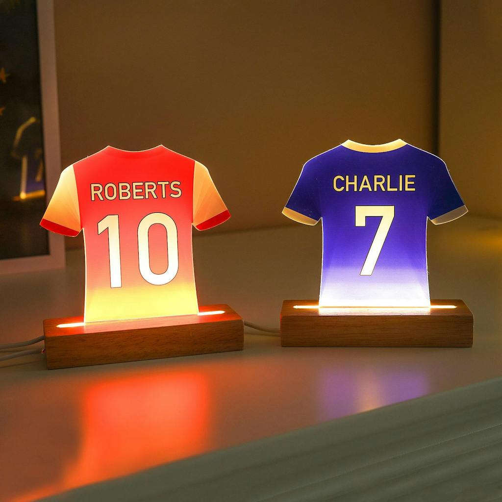 Personalised LED Football Shirt Night Light Lamp